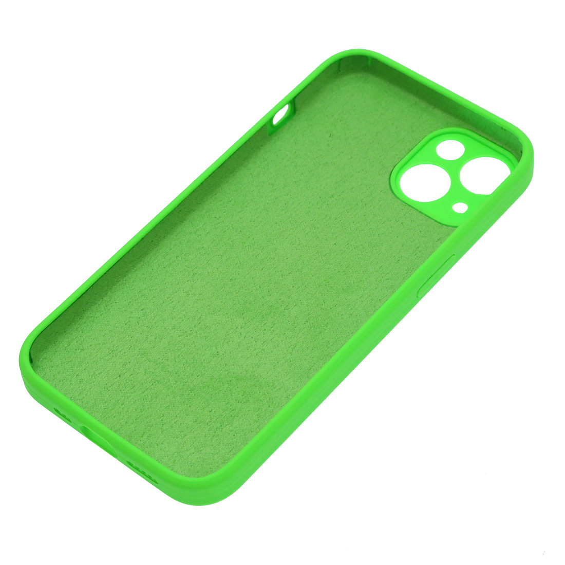 Чехол накладка Silicone Case для APPLE iPhone 13, L-ogo, защита камеры, силикон, бархат, цвет ярко зеленый