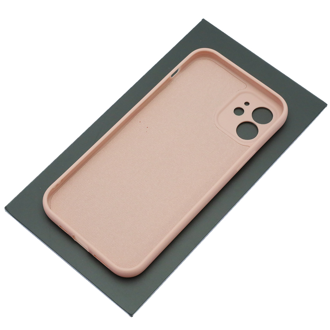 Чехол накладка для APPLE iPhone 12, силикон, бархат, цвет розовый песок