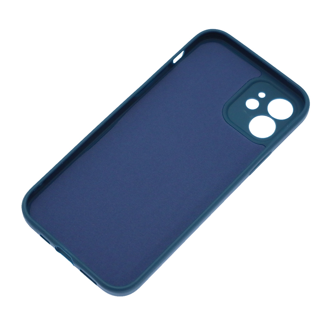 Чехол накладка для APPLE iPhone 12, силикон, бархат, цвет темно синий