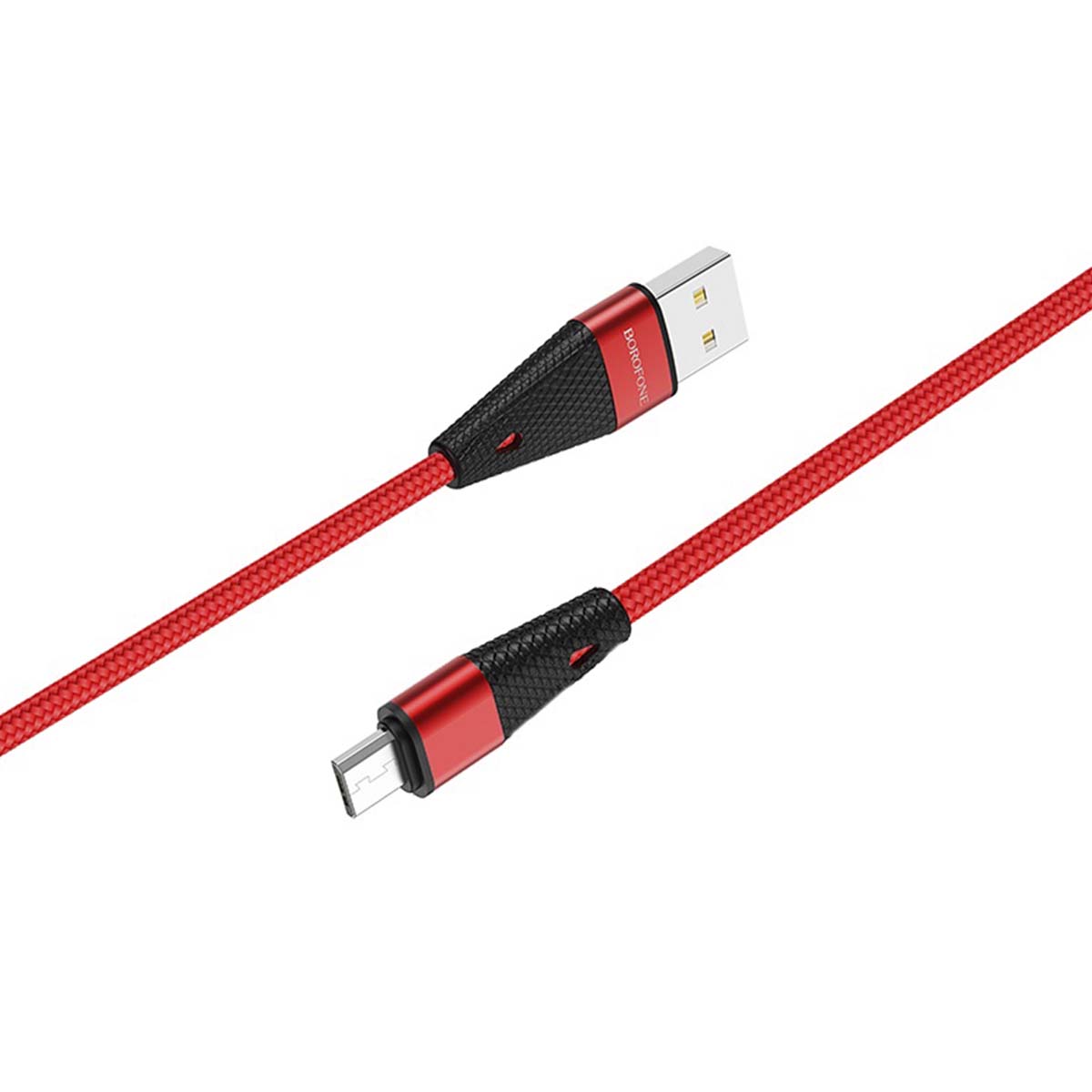 Кабель BOROFONE BU10 Pineapple Micro USB, 2.4A, длина 1.2 метра, нейлоновое армирование, цвет красный