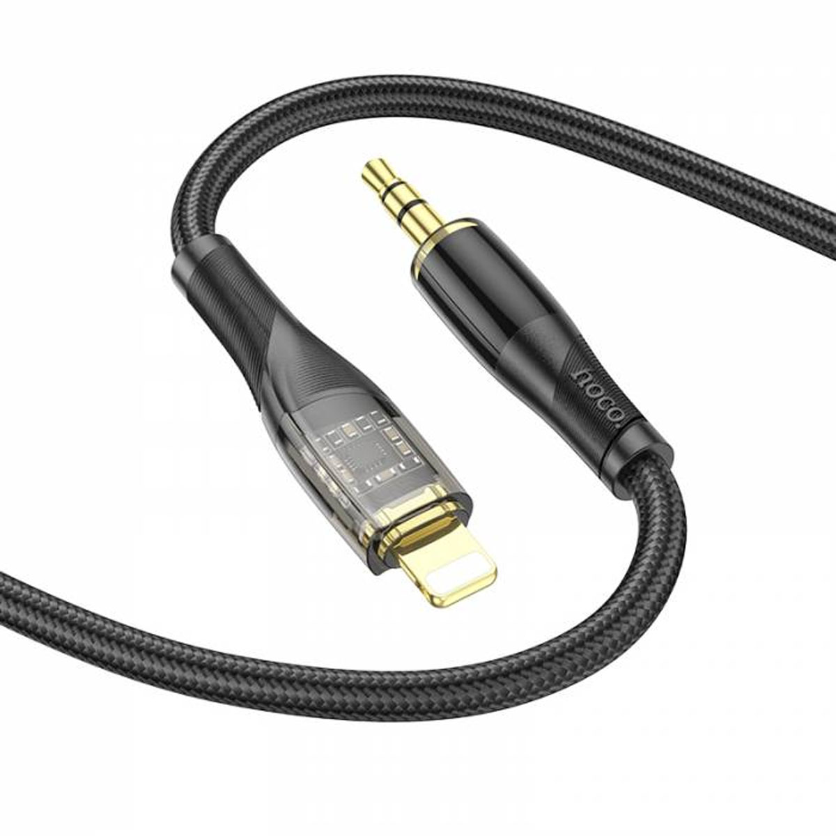 Аудио кабель, переходник HOCO UPA25 Lightning 8-pin на AUX Jack 3.5 mm, длина 1 метр, цвет черный