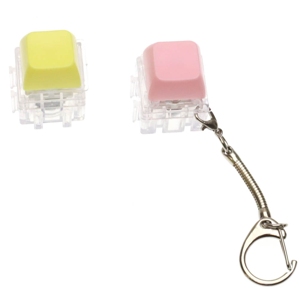 Брелок светящиеся клавиши антистресс, цвет розово желтый (комплект из 2 штук)