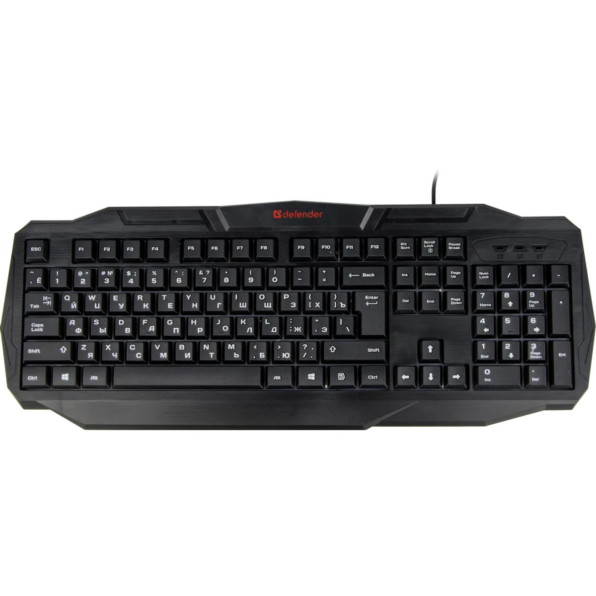 Игровая клавиатура DEFENDER ULTRA HB-330L, проводная, интерфейс подключения USB, LED подсветка, цвет черный