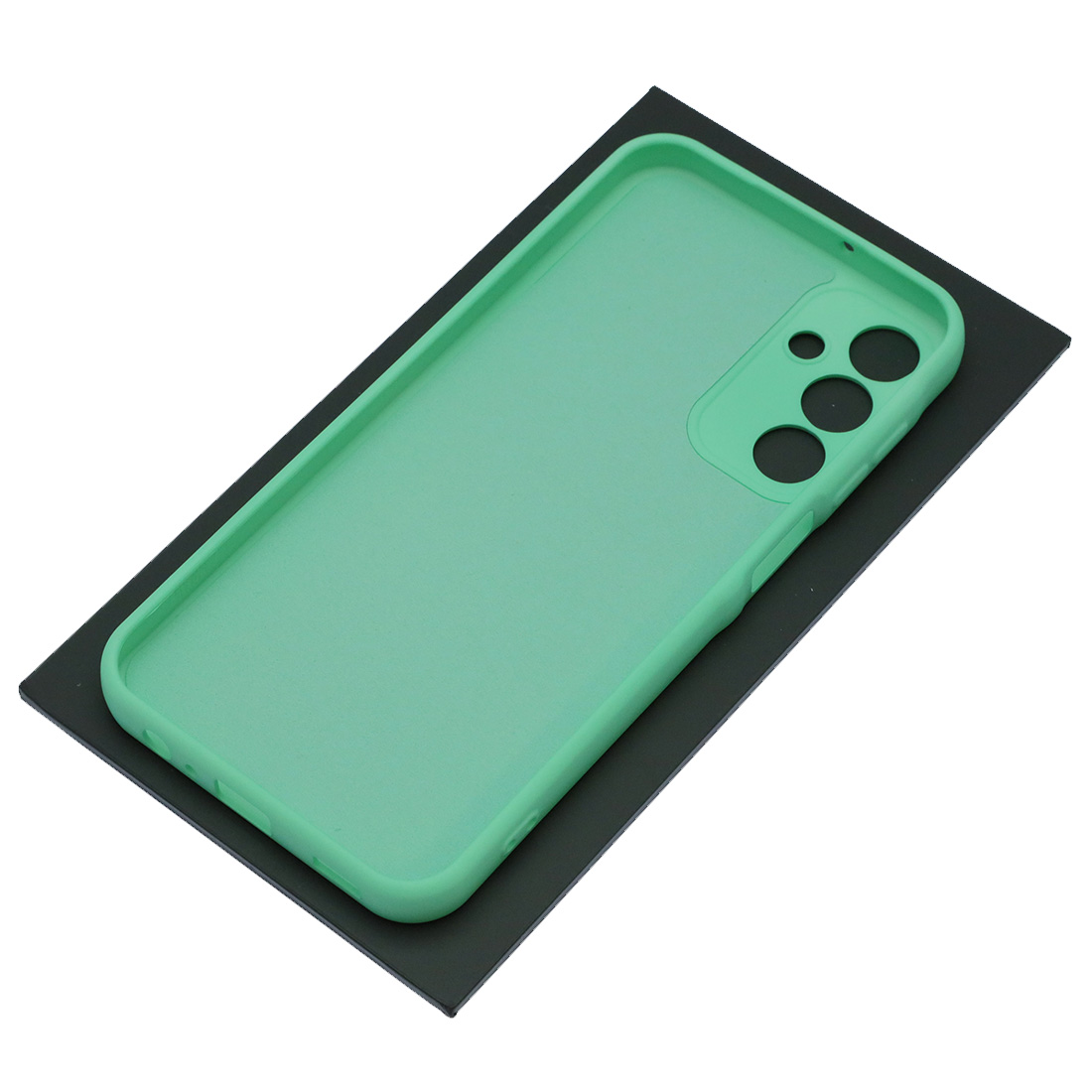 Чехол накладка Silicon Cover для SAMSUNG Galaxy A15, защита камеры, силикон, бархат, цвет светло зеленый