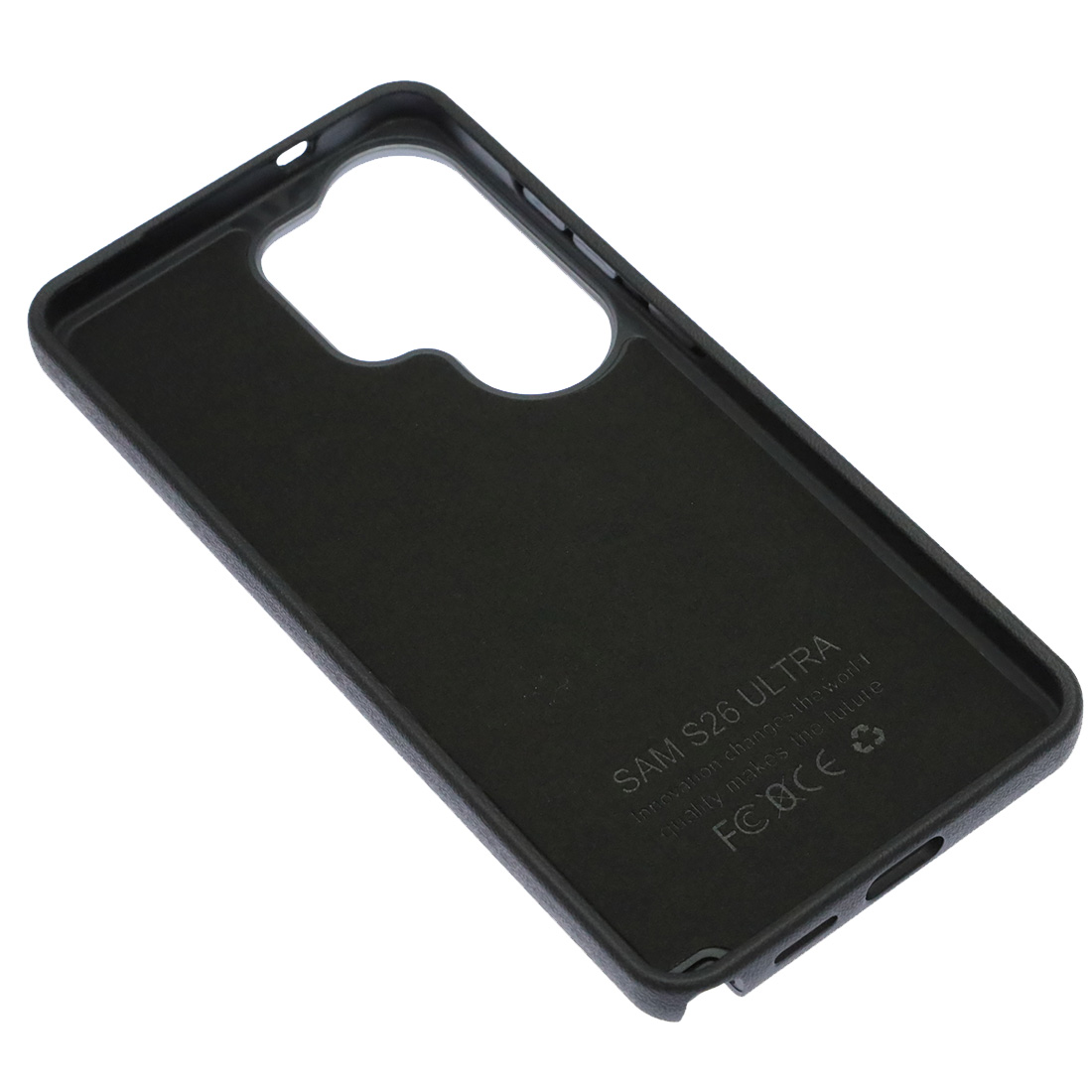Чехол накладка VICTORIA для SAMSUNG Galaxy S26 Ultra, силикон, пластик, текстура кожи, бархат, цвет черный