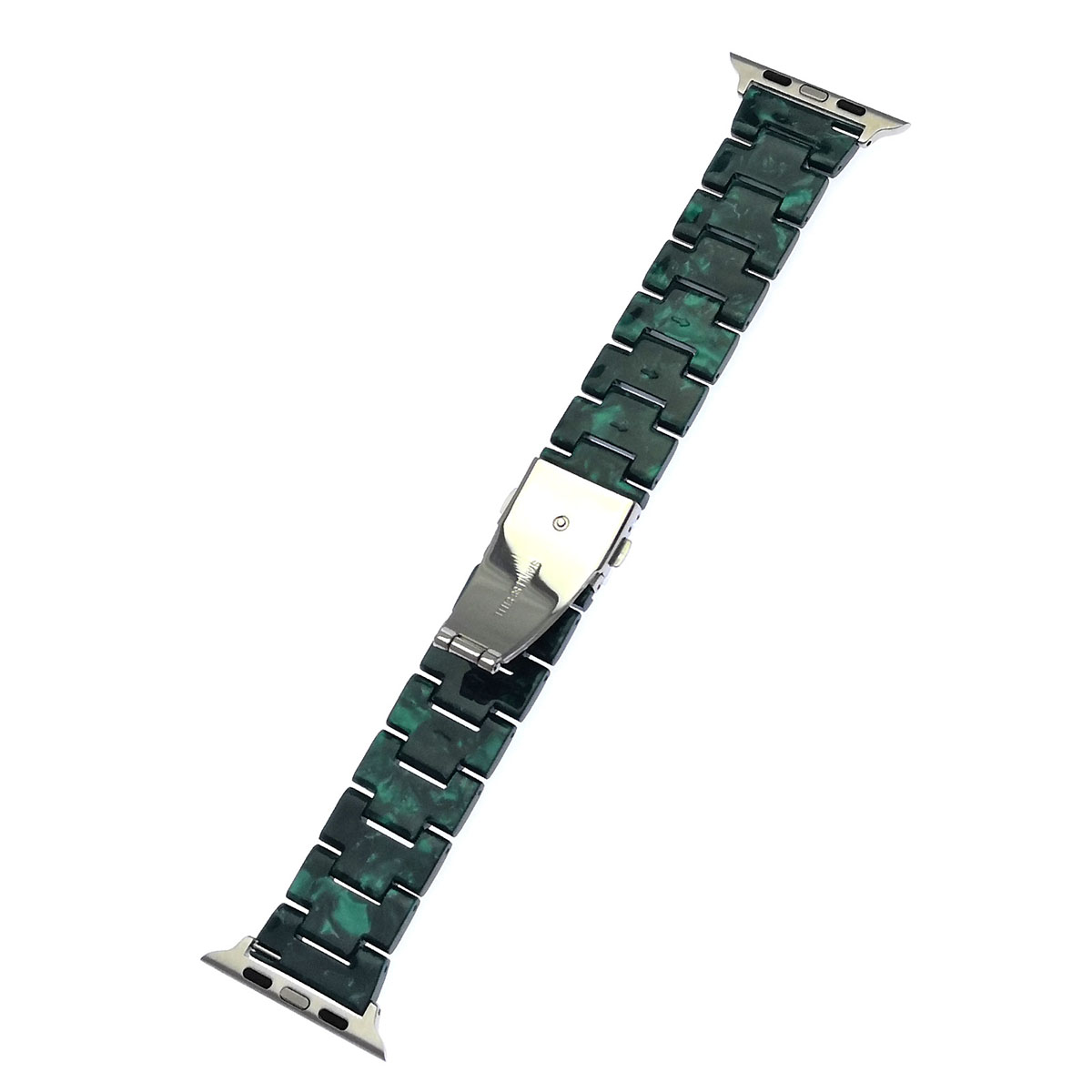 Ремешок для APPLE Watch 42 - 44 мм, имитация керамики, цвет зеленый.