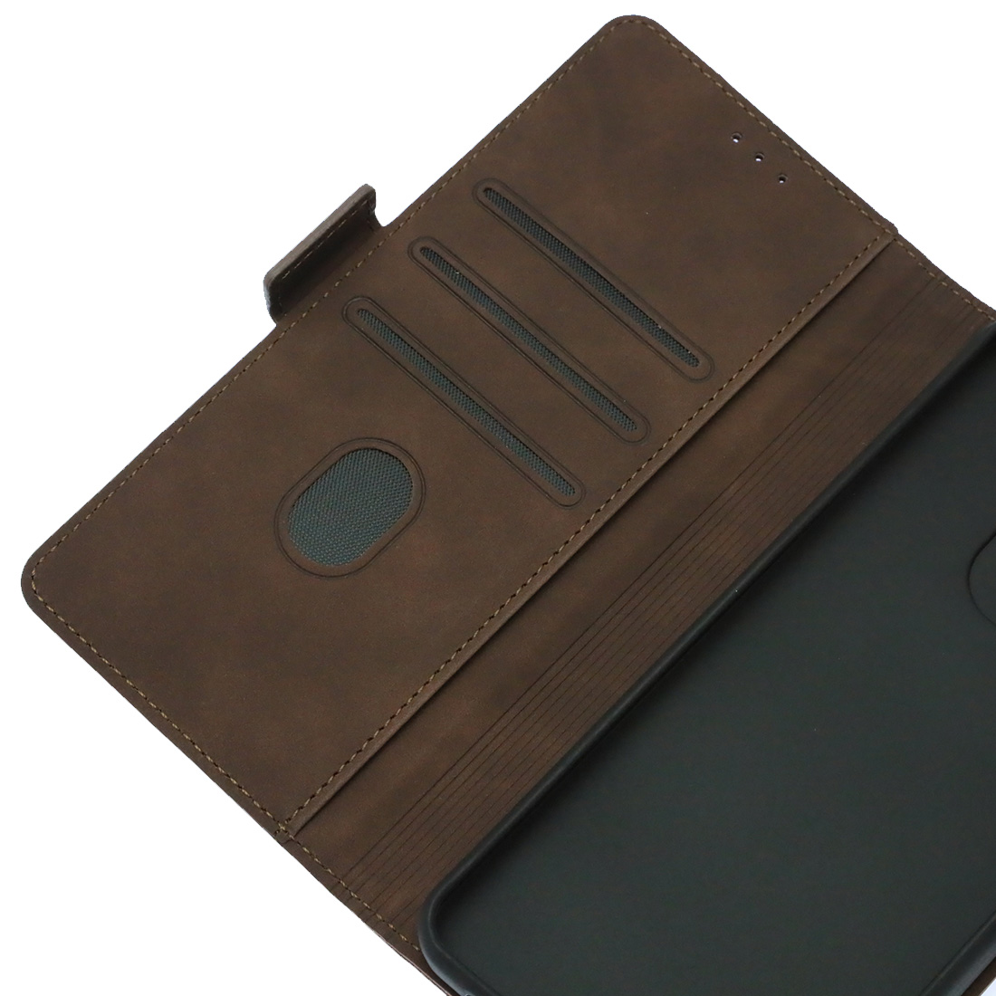 Чехол книжка NICE для Realme C61, C63, Note 60, Note 60X экокожа, визитница, цвет коричневый