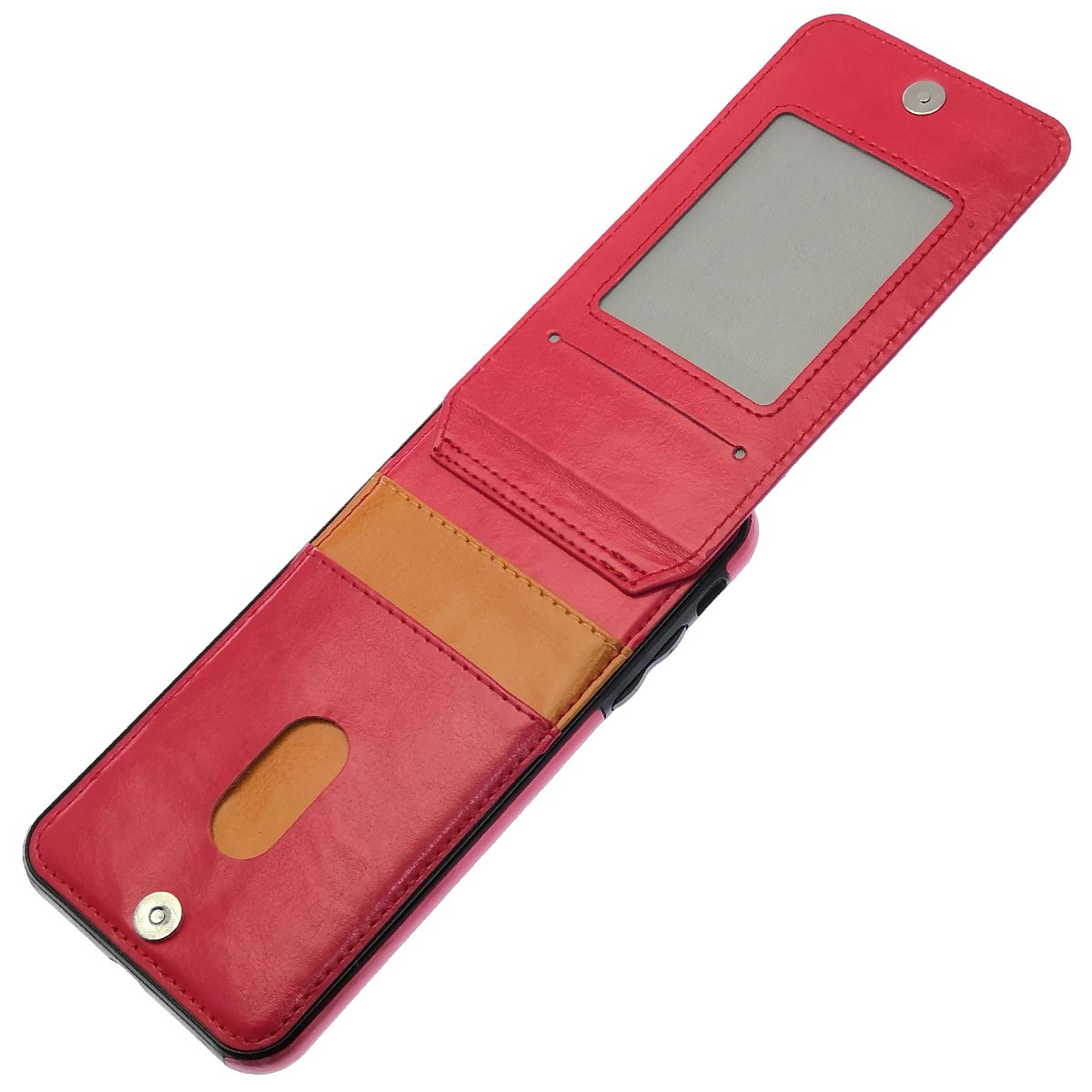 Чехол накладка для APPLE iPhone 7 Plus, iPhone 8 Plus, визитница, под кожу, цвет красно желтый