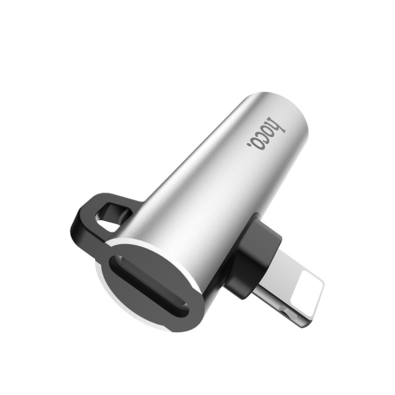 HOCO LS21 Lightning на 3.5мм цифровой аудио конвертер поддерживает проводное управление для оригинальных наушников Apple, цвет серебристый.