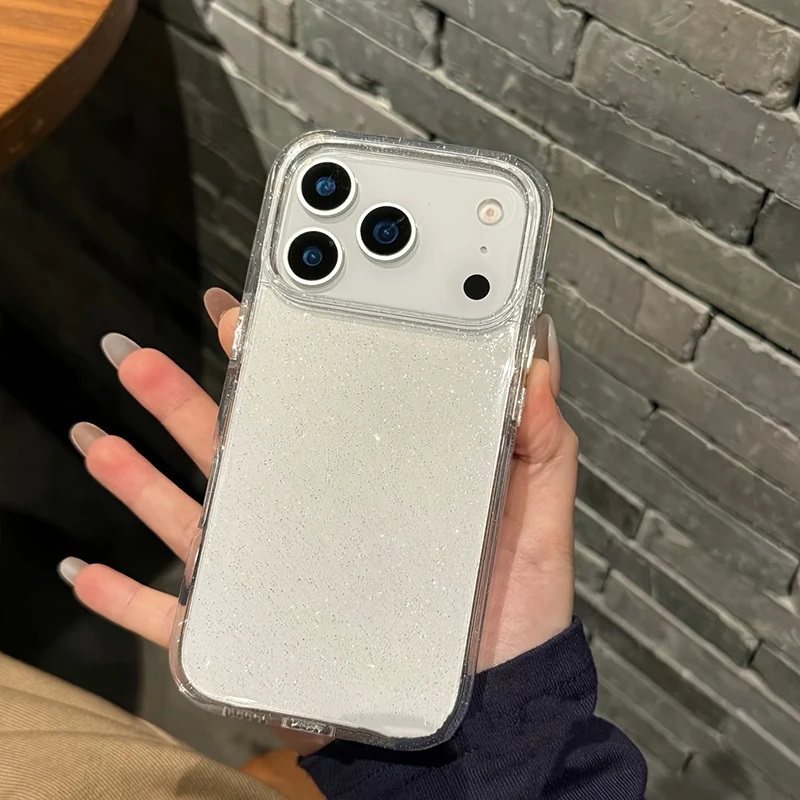 Чехол накладка LUXURE CASE Cabbeen для APPLE iPhone 17 Pro Max, с блестками, прозрачный