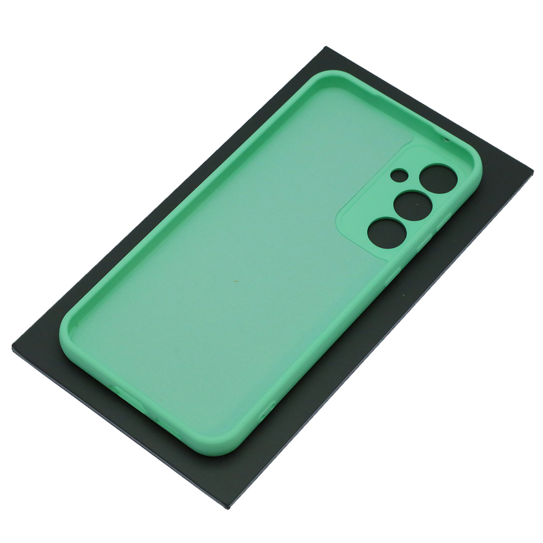 Чехол накладка Silicon Cover для SAMSUNG Galaxy S23 FE, защита камеры, силикон, бархат, цвет светло зеленый