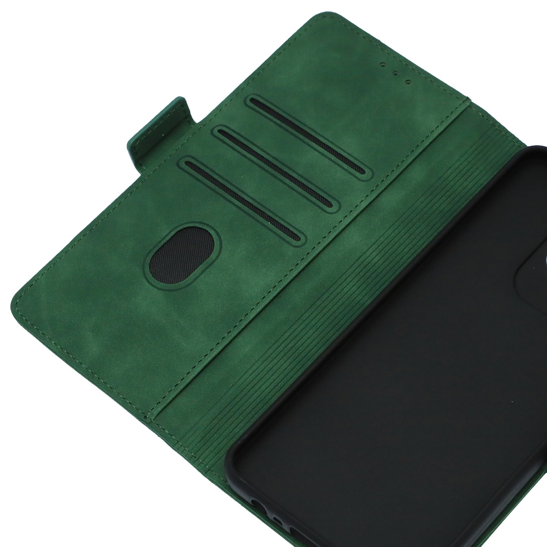 Чехол книжка NICE для Realme C61, C63, Note 60, Note 60X, экокожа, визитница, цвет темно зеленый