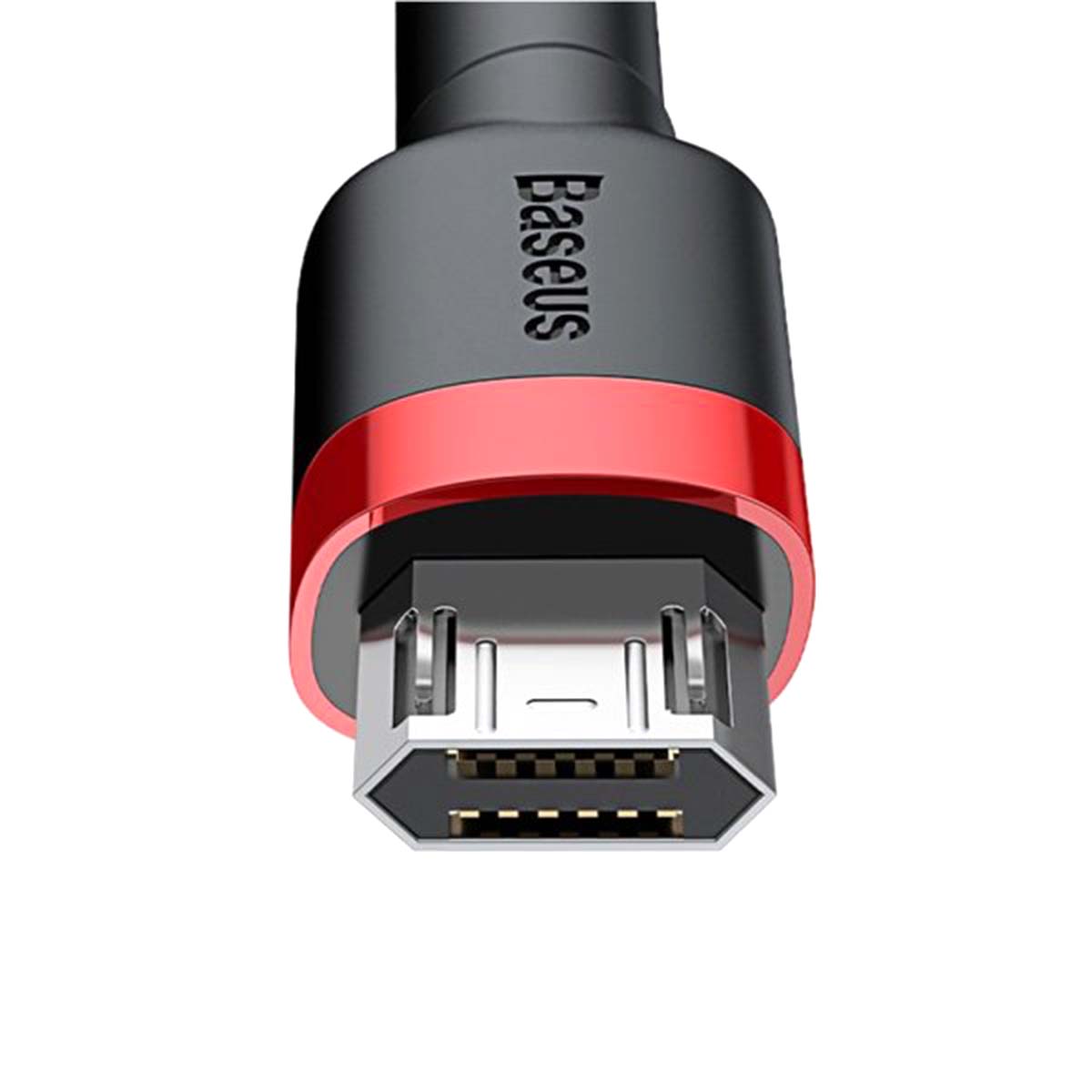 Кабель Baseus CAMKLF-B91 Cafule USB Micro, 2.4А, длина 1 метр, нейлоновое армирование, цвет черно красный