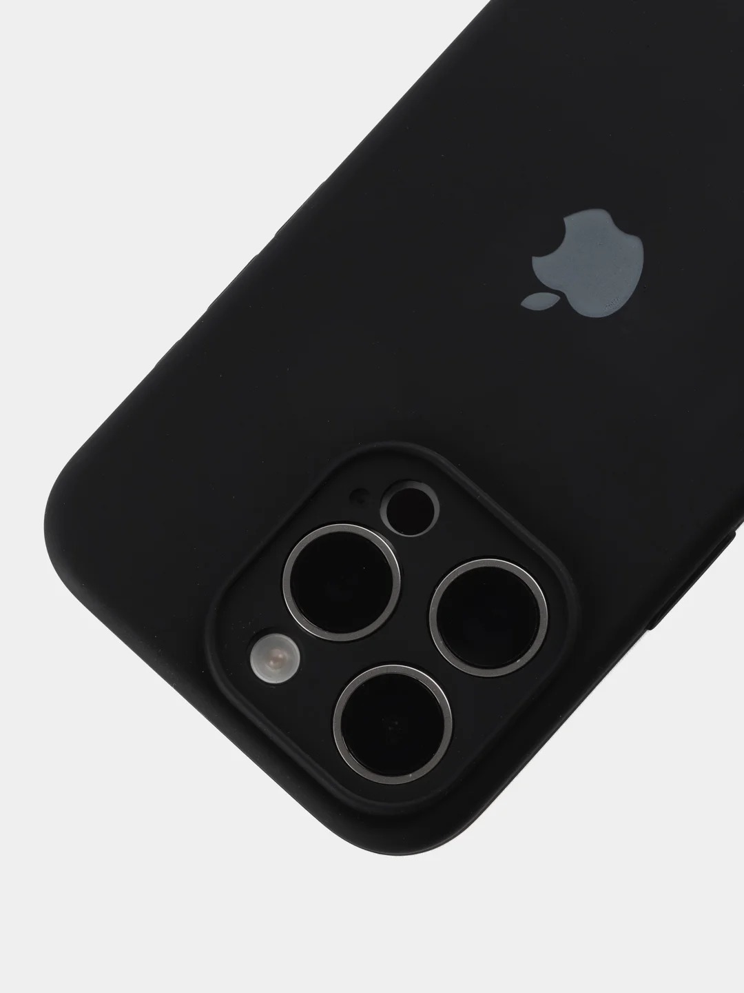 Чехол накладка Silicone Case для APPLE iPhone 16 Pro Max, L-ogo, защита камеры, бархатная подложка, цвет черный