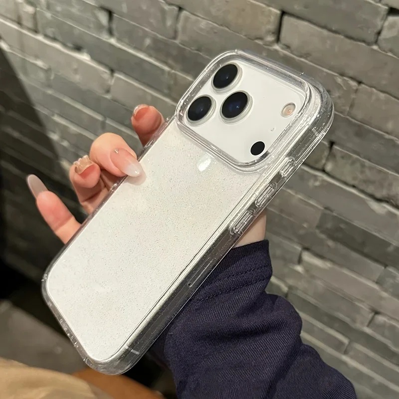 Чехол накладка LUXURE CASE Cabbeen для APPLE iPhone 17 Pro Max, с блестками, прозрачный