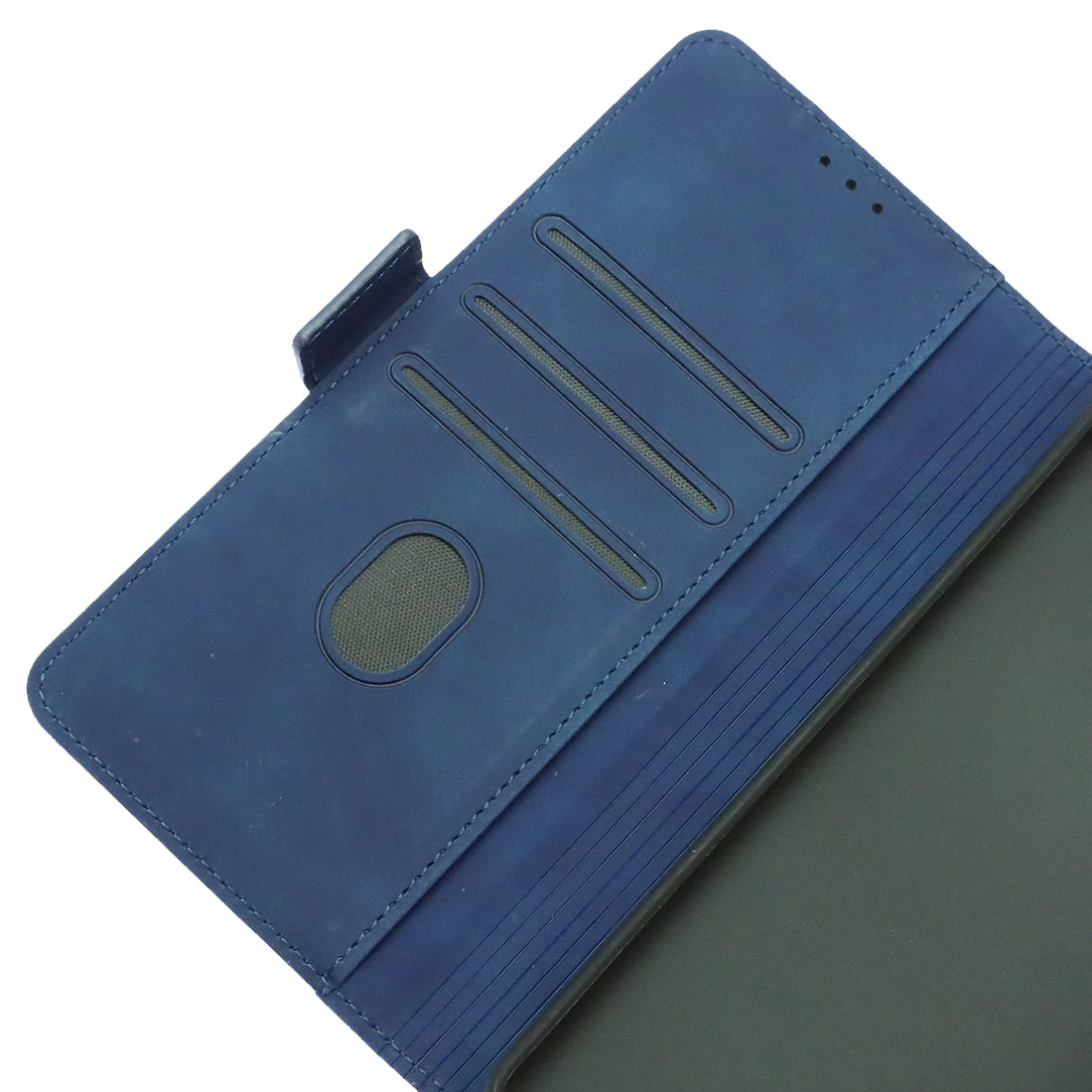 Чехол книжка NICE для XIAOMI Redmi 12C, POCO C55, экокожа, визитница, цвет темно синий