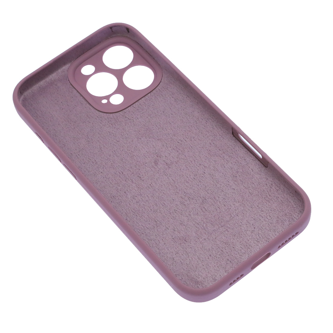 Чехол накладка Silicon Case для APPLE iPhone 16 Pro Max, защита камеры,силикон, бархат, цвет светло лиловый