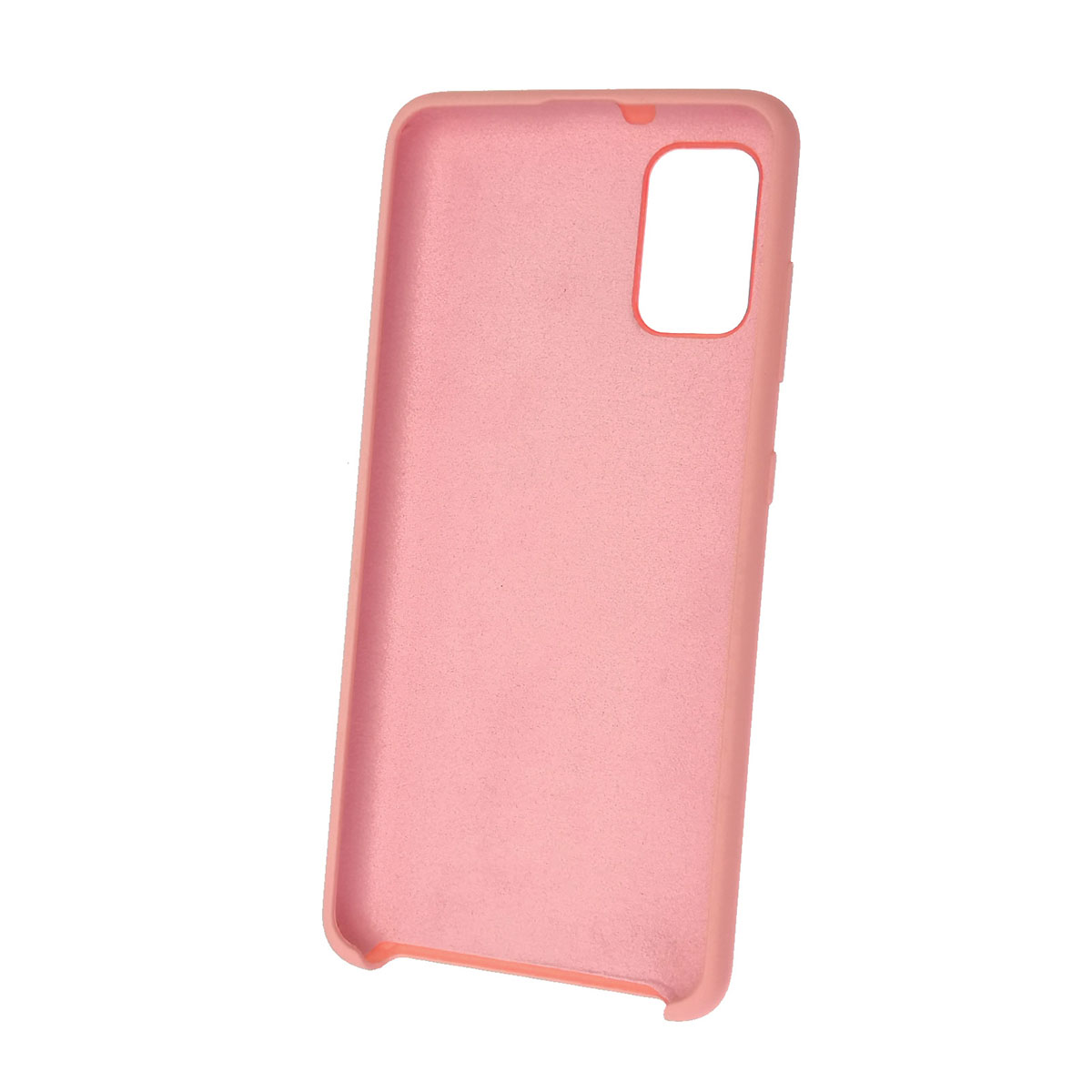 Чехол накладка Silicon Cover для SAMSUNG Galaxy A41 (SM-A415), силикон, бархат, цвет светло розовый.