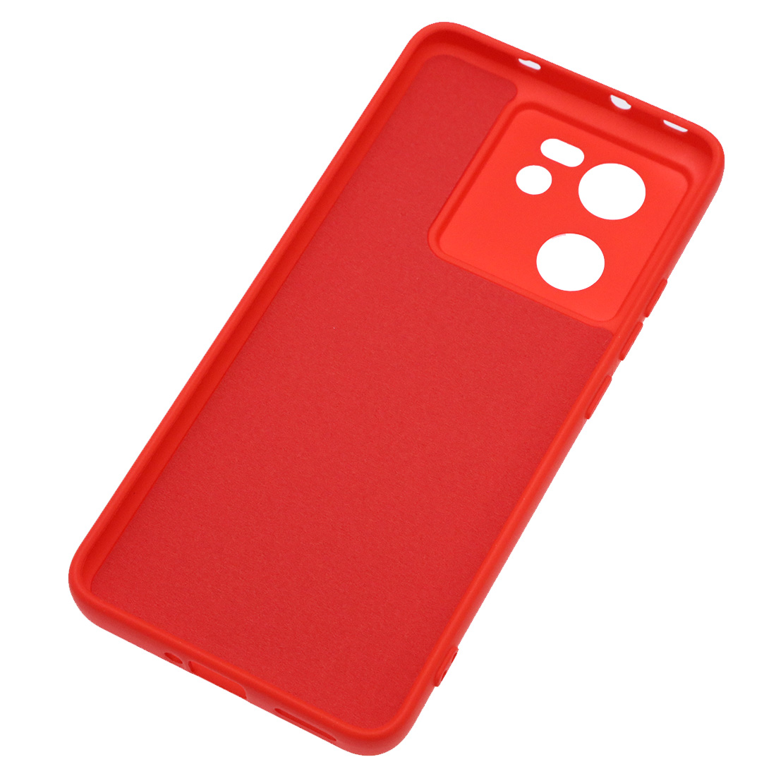 Чехол накладка Silicon Cover для XIAOMI 13T, XIAOMI 13T Pro, защита камеры, силикон, бархат, цвет красный