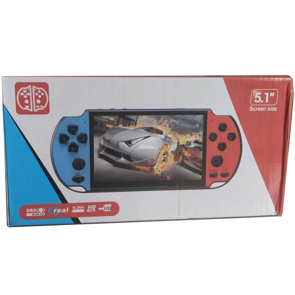 Портативная игровая приставка X7 Plus, 5.1", цвет красно синий