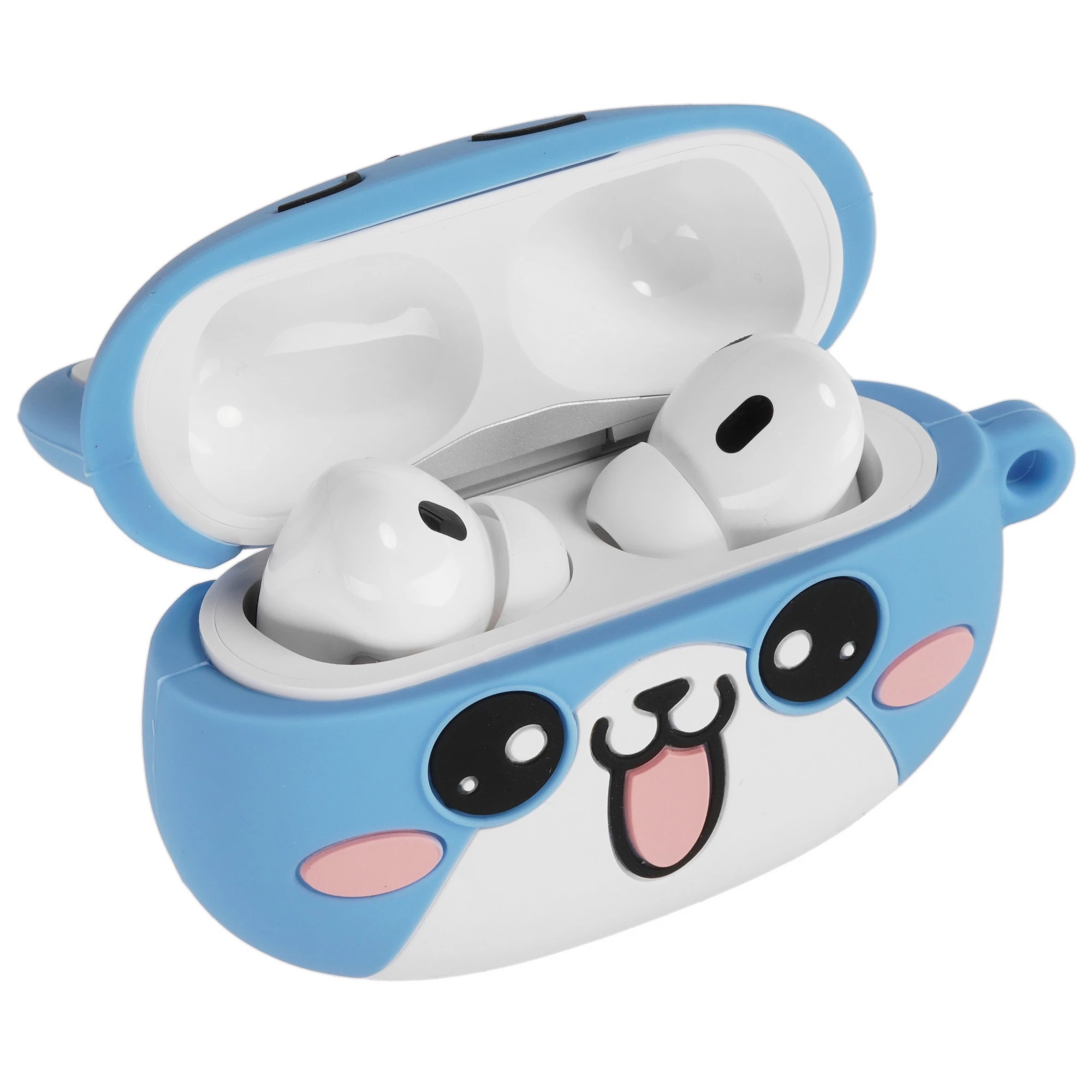 Гарнитура (наушники с микрофоном) беспроводная TWS HEADSET, HOCO EW48 Glacier Cat, с силиконовым футляром синий кот