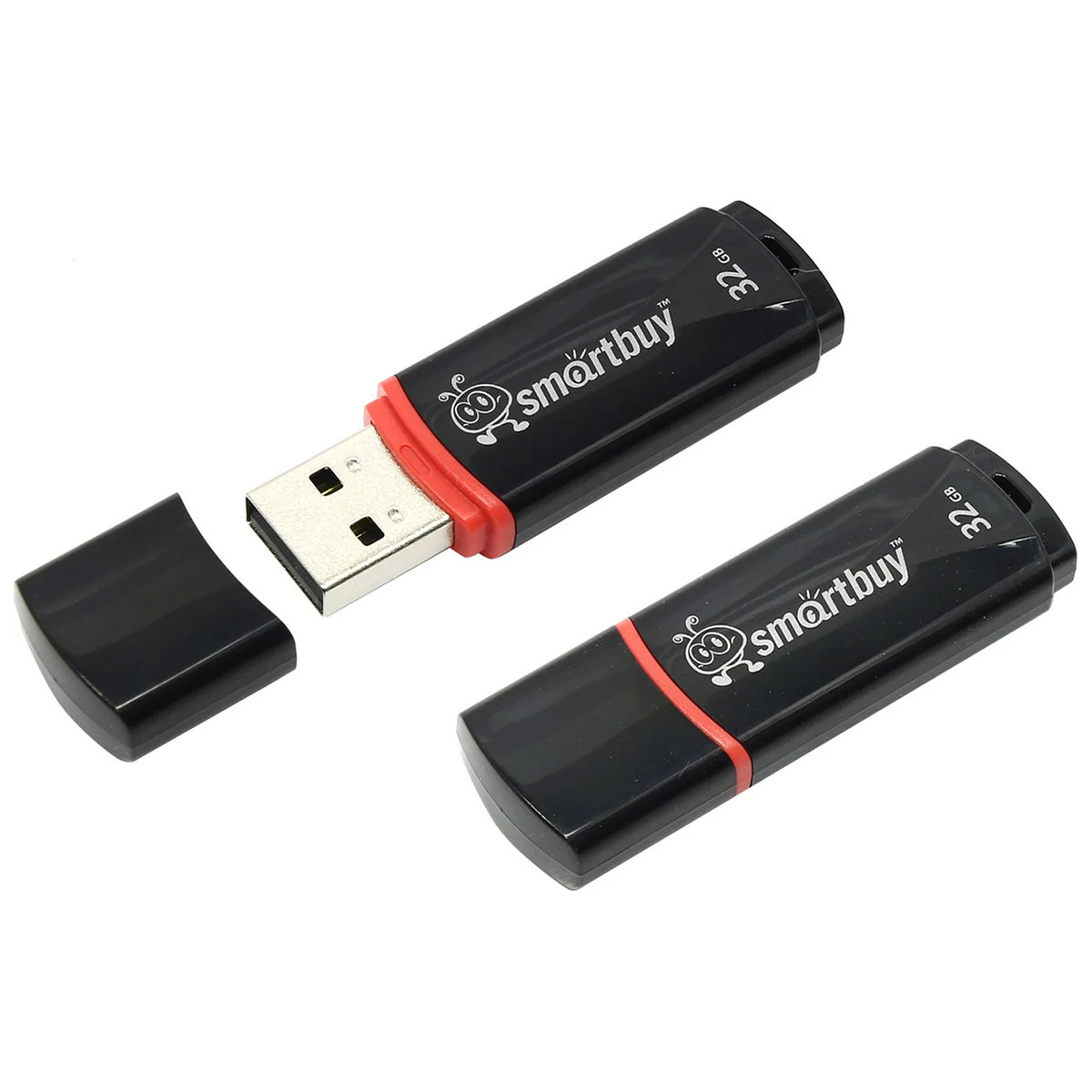 Флешка USB 2.0 32GB SMARTBUY Crown Compact Series, цвет черный