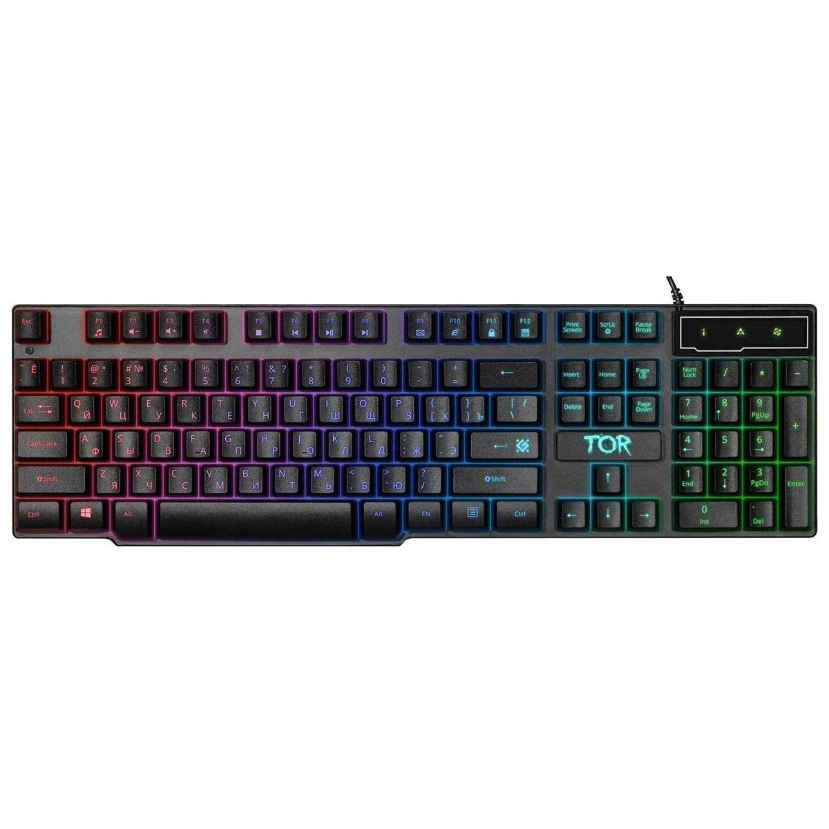 Игровой набор мышь, клавиатура, коврик, гарнитура, колонки DEFENDER TOR MHP-127, с подсветкой, цвет черный