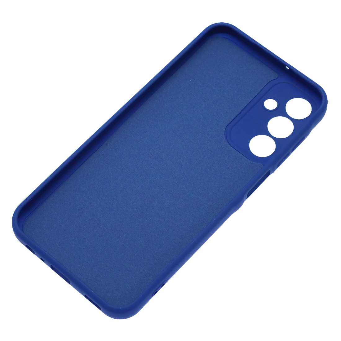 Чехол накладка Silicon Cover для SAMSUNG Galaxy A15, защита камеры, силикон, бархат, цвет синий