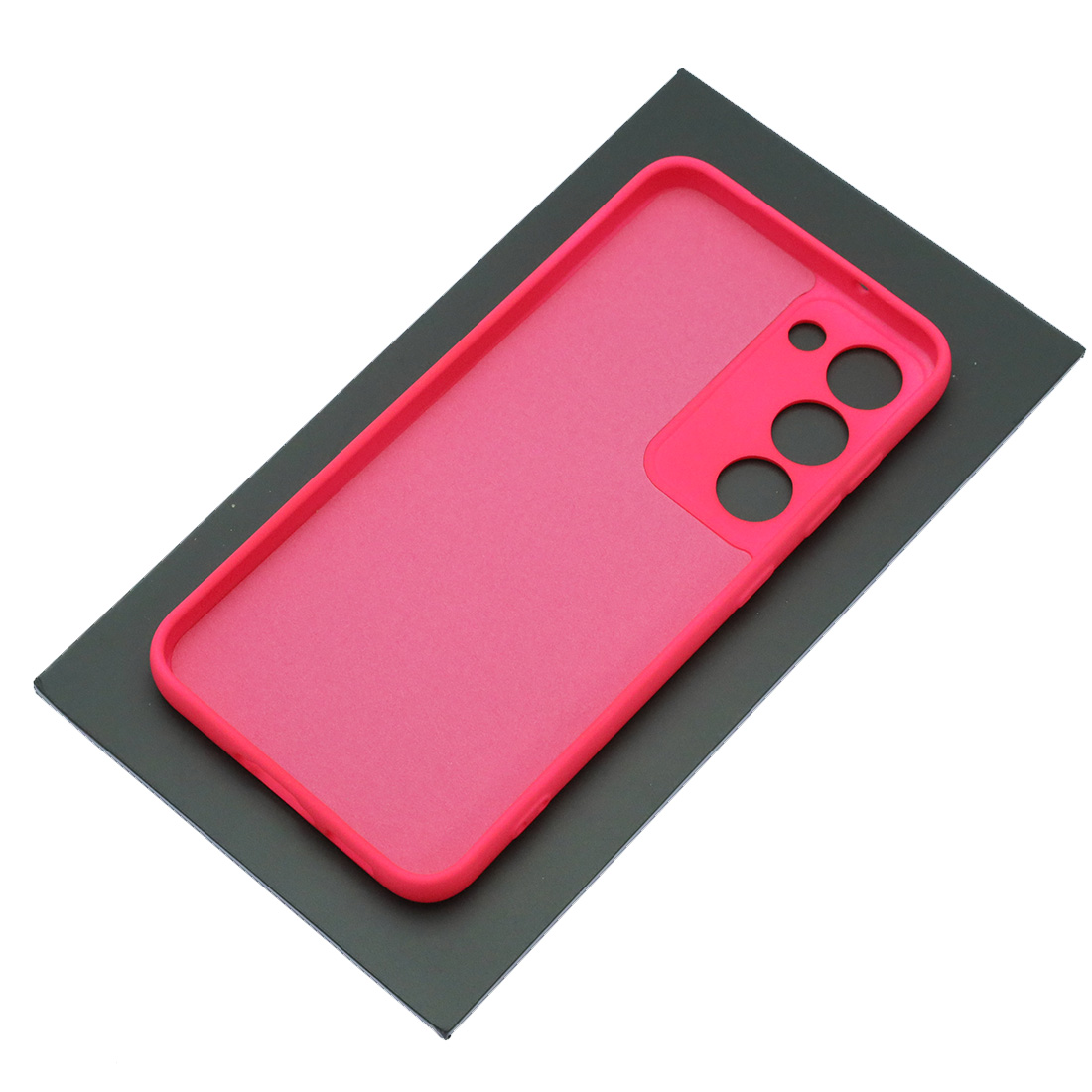 Чехол накладка Silicon Cover для SAMSUNG Galaxy S23, защита камеры, силикон, бархат, цвет розовый