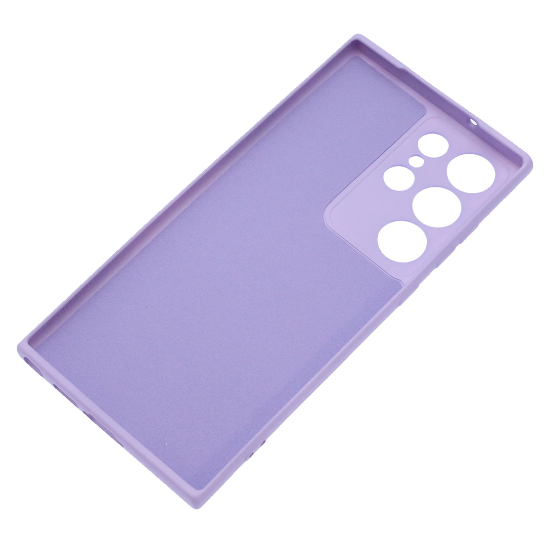 Чехол накладка Silicon Cover для SAMSUNG Galaxy S23 Ultra, защита камеры, силикон, бархат, цвет сиреневый
