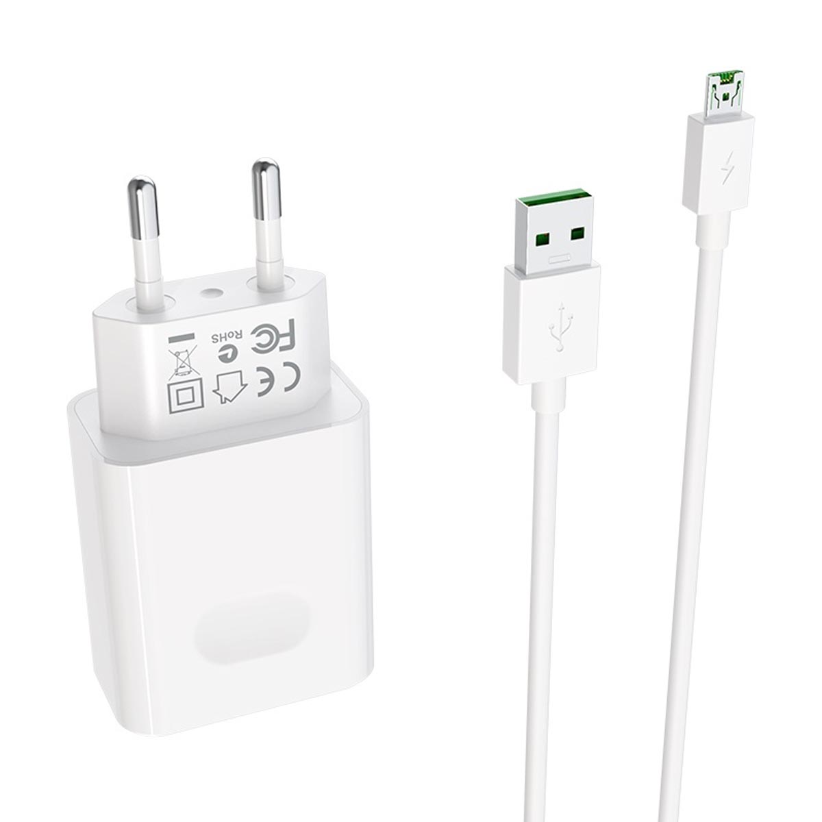 СЗУ (Сетевое зарядное устройство) BOROFONE BA32A Bright power wall с кабелем Micro USB 7 pin, 18W, QC3.0, длина 1 метр, цвет белый