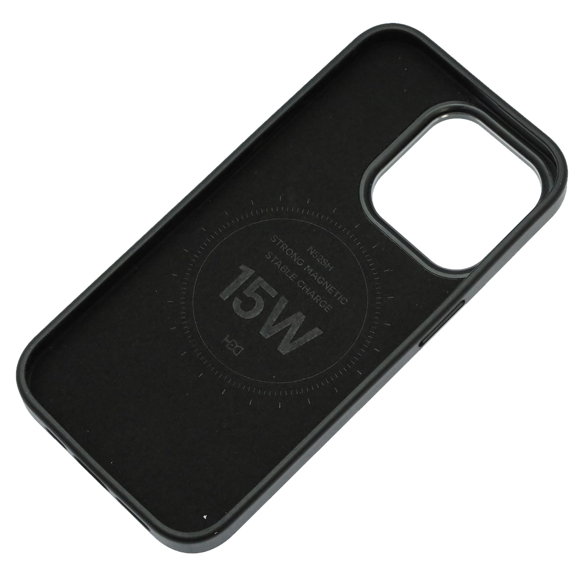 Чехол накладка Creative Stylish с поддержкой MagSafe для APPLE iPhone 15 Pro, защита камеры, экокожа, бархат, цвет черный