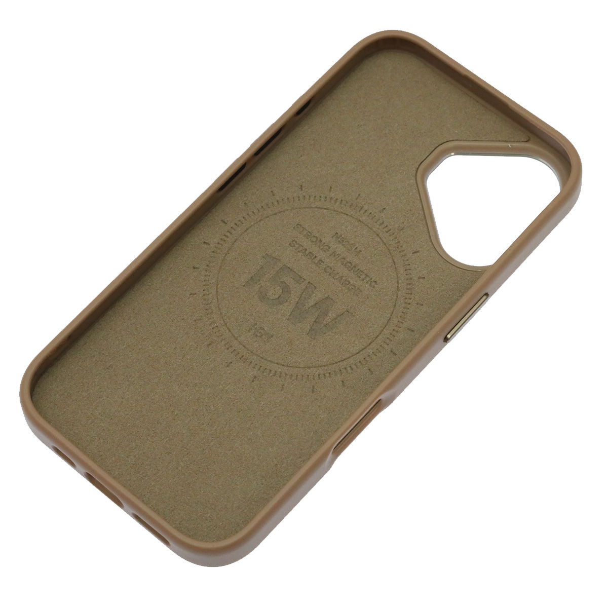 Чехол накладка Creative Stylish с поддержкой MagSafe для APPLE iPhone 16, защита камеры, экокожа, бархат, цвет коричневый