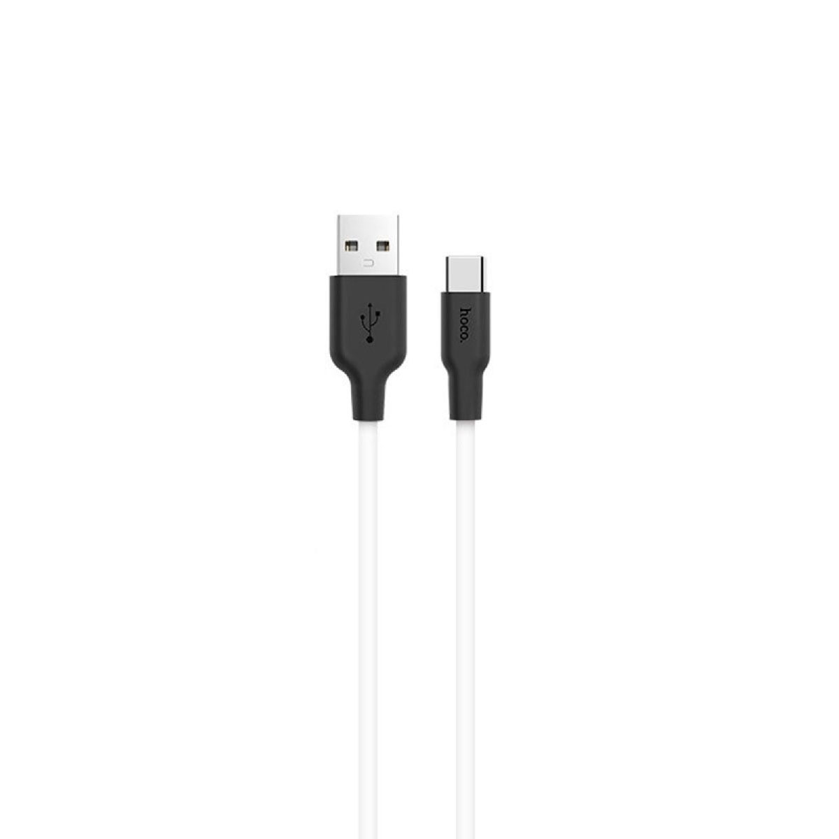 Кабель HOCO X21 Silicone USB Type C, длина 1 метр, цвет черно белый