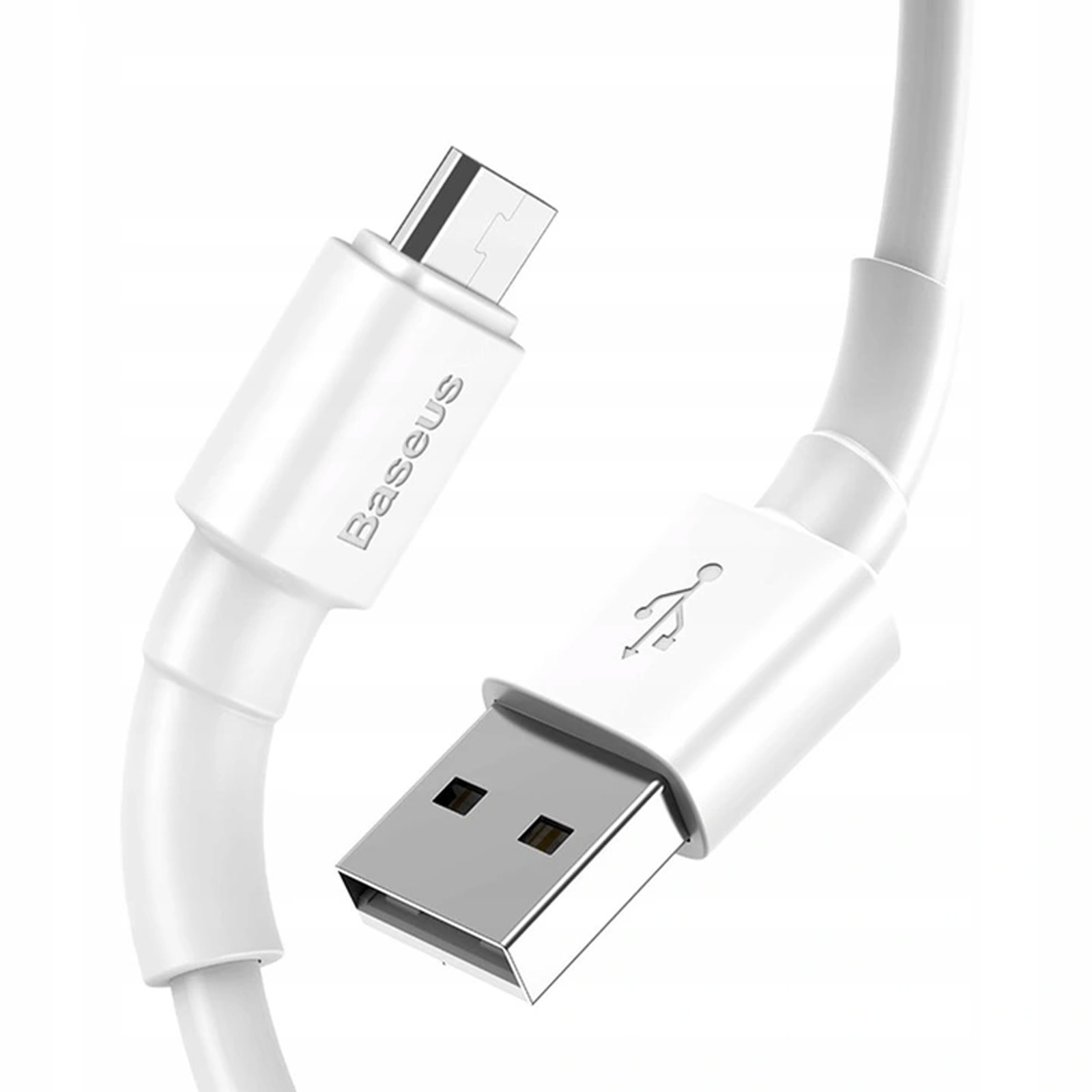 Кабель BASEUS Mini White Micro USB, 2.4A, длина 1 метр, цвет белый