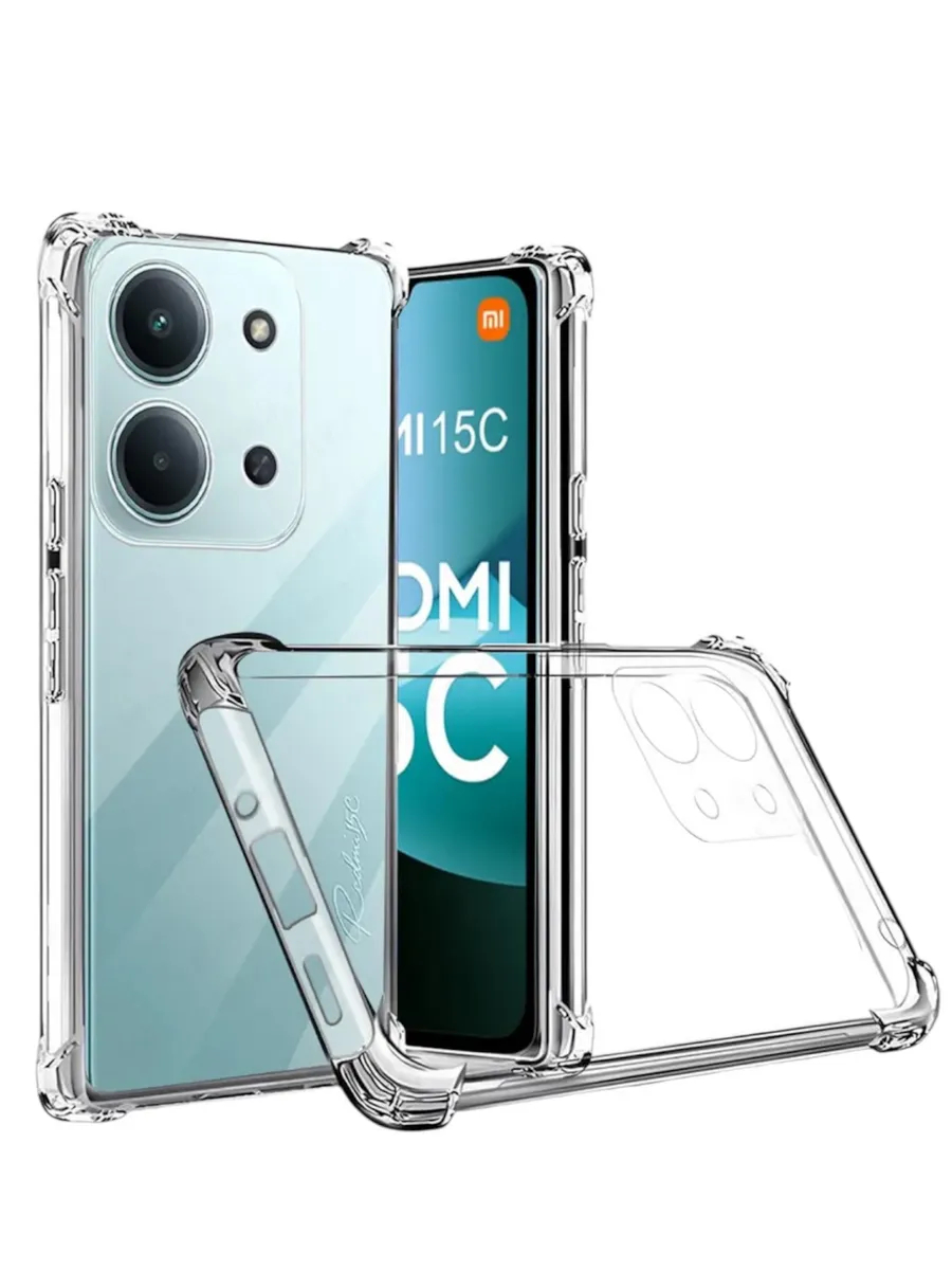 Чехол накладка BRF для XIAOMI Redmi 15C 4G, POCO C85 4G, защита камеры, силикон, усиленные края, прозрачный