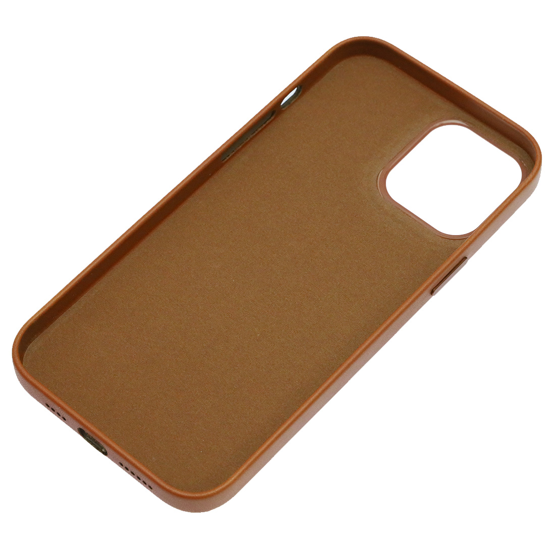 Чехол накладка Leather Case для APPLE iPhone 12 Pro Max, силикон, бархат, экокожа, цвет коричневый