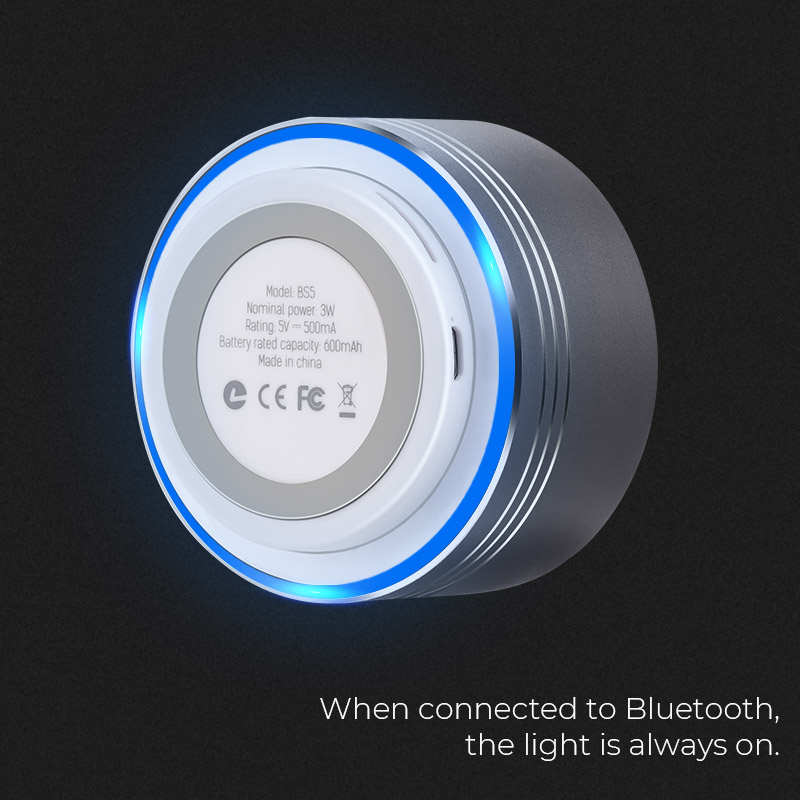 HOCO BS5 Swirl Wireless Speaker Беспроводная Bluetooth колонка, цвет серый.