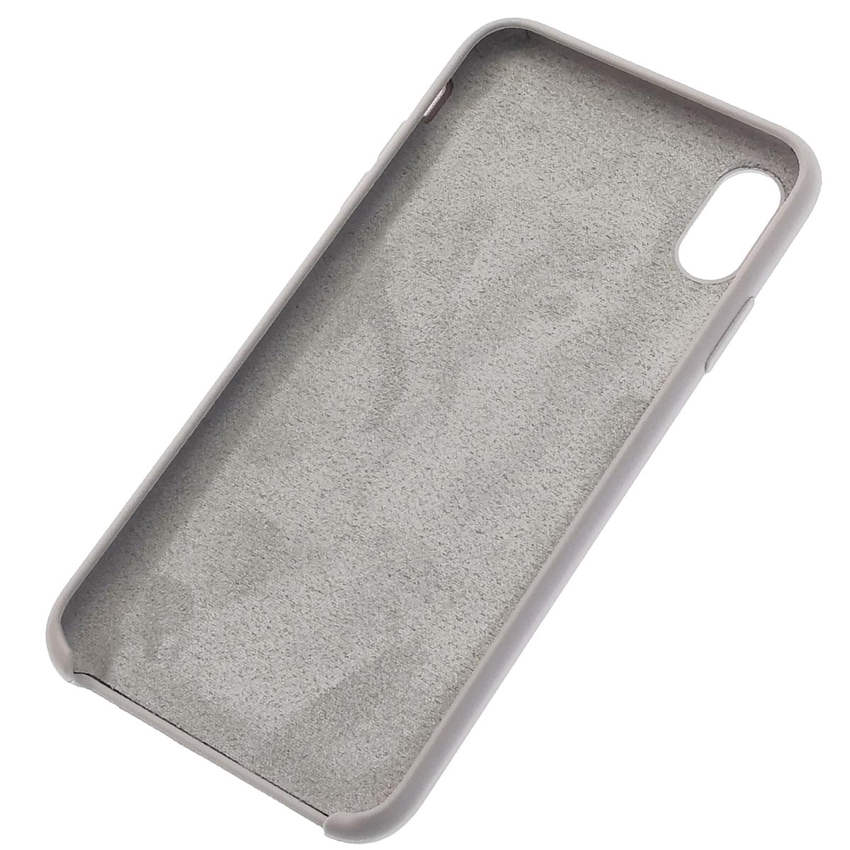 Чехол накладка Silicon Case для APPLE iPhone XS MAX, силикон, бархат, цвет бежевый