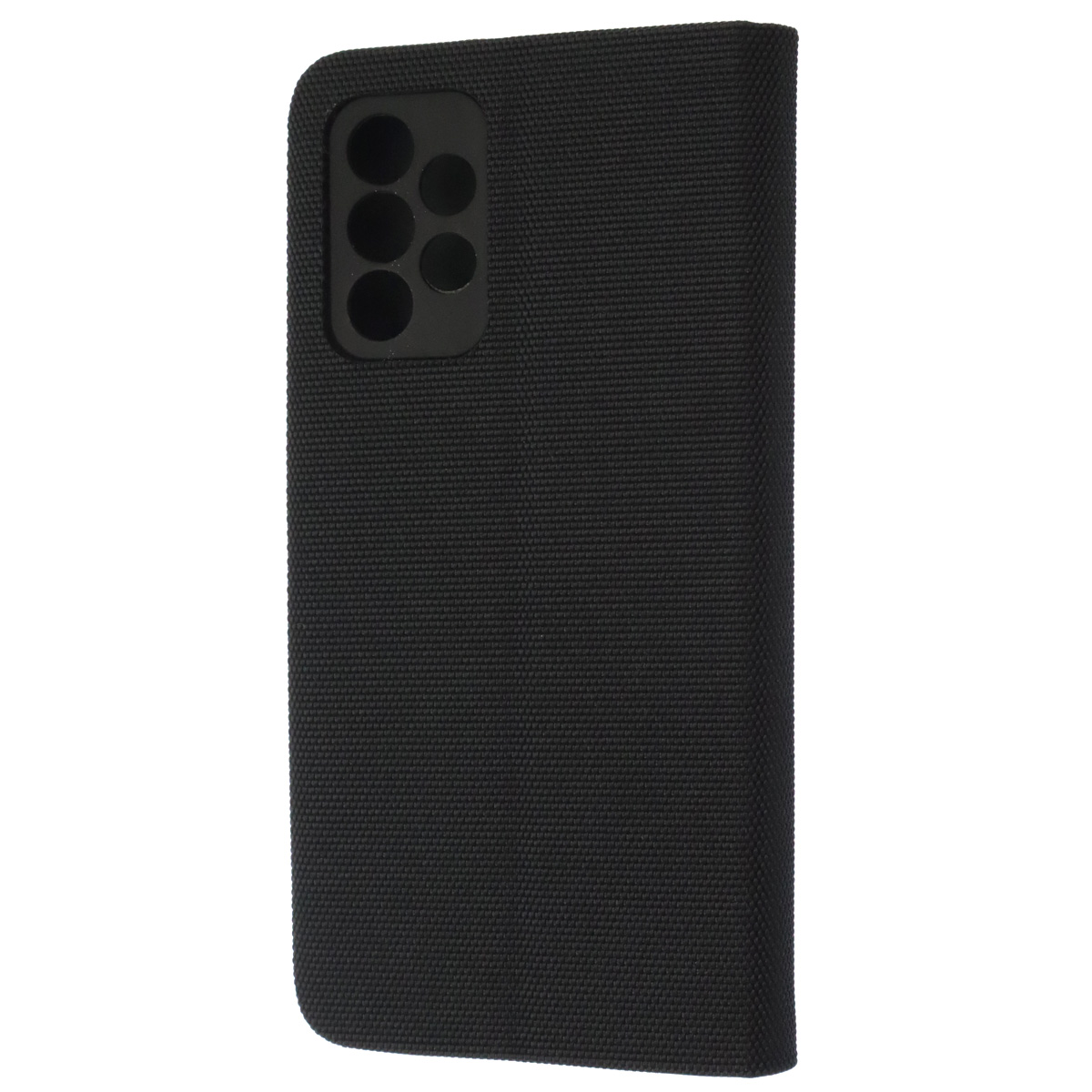 Чехол книжка MESH для SAMSUNG Galaxy A52 (SM-A525), текстиль, силикон, бархат, визитница, цвет черный