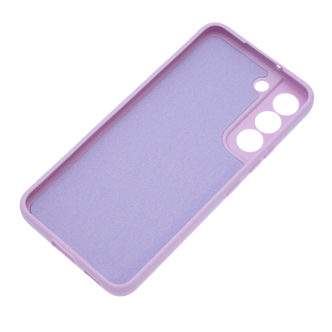 Чехол накладка для SAMSUNG Galaxy S22, силикон, бархат, цвет сиреневый