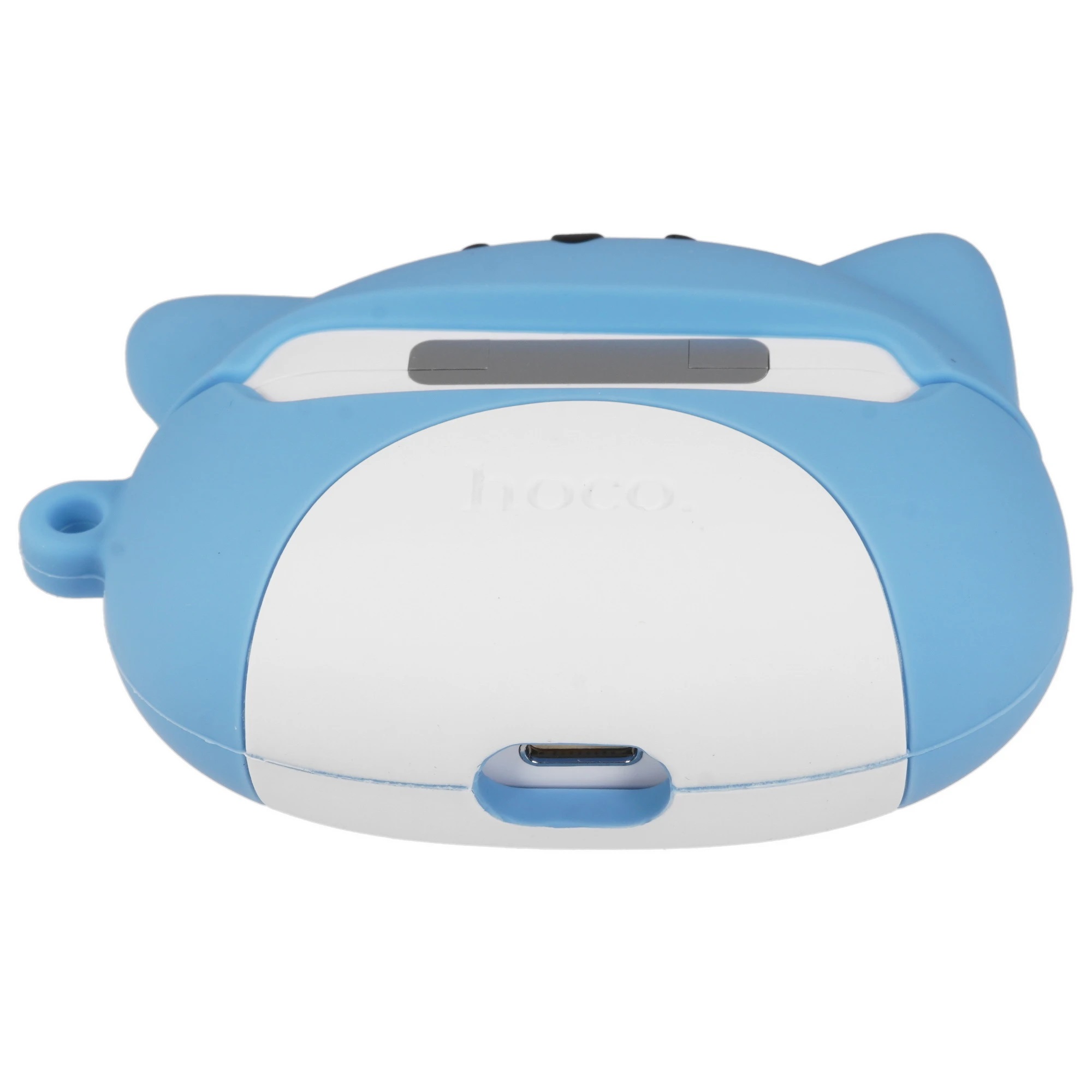 Гарнитура (наушники с микрофоном) беспроводная TWS HEADSET, HOCO EW48 Glacier Cat, с силиконовым футляром синий кот