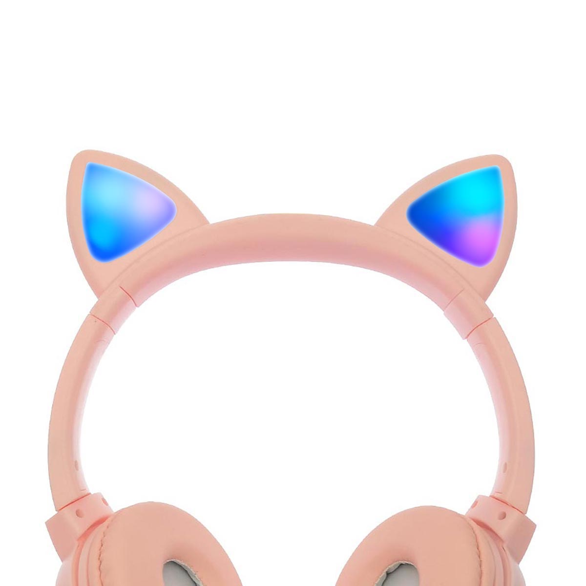 Гарнитура (наушники с микрофоном) беспроводная KR-8800, светящиеся ушки, полноразмерная, рисунок Happy Birthday Princess, RGB подсветка, цвет розовый