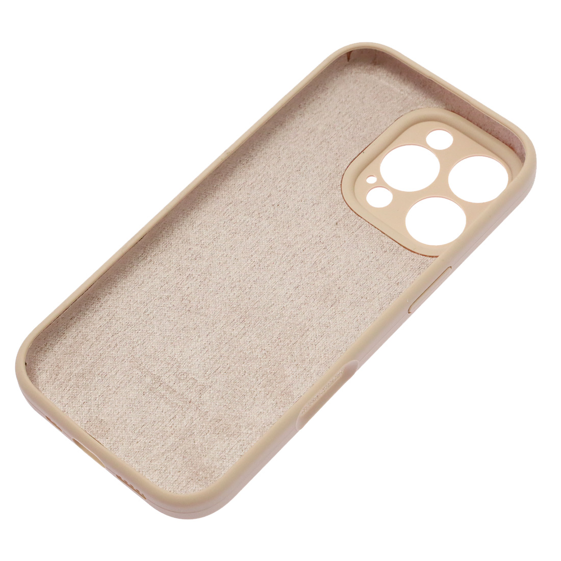 Чехол накладка Silicone Case для APPLE iPhone 16 Pro, L-ogo, защита камеры, силикон, бархат, цвет розовый песок