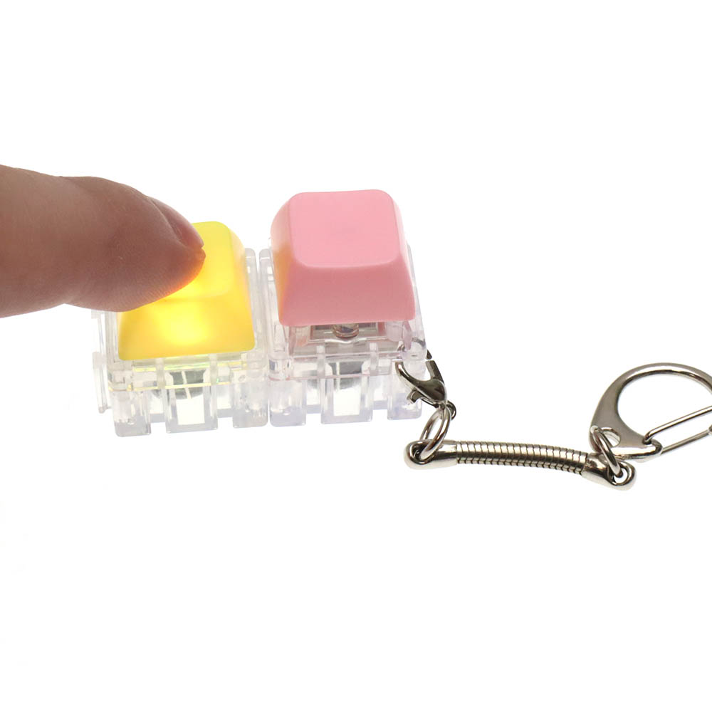 Брелок светящиеся клавиши антистресс, цвет розово желтый (комплект из 2 штук)