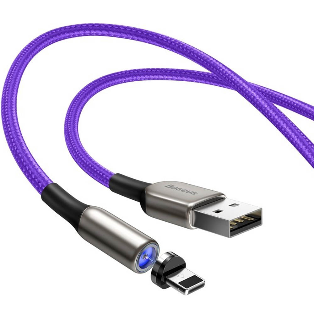 BASEUS CALXC-H05 Zinc Magnetic кабель с магнитной зарядкой для APPLE Lightning 8-pin, цвет фиолетовый | Последняя цена
