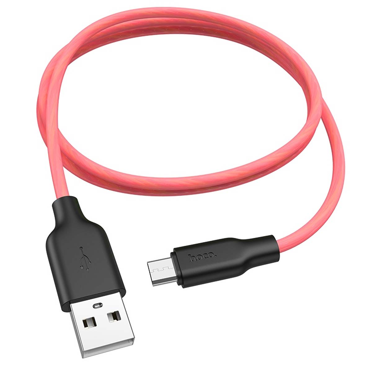 Кабель HOCO X21 Plus Micro USB, 2.4A, длина 1 метр, цвет черно красный
