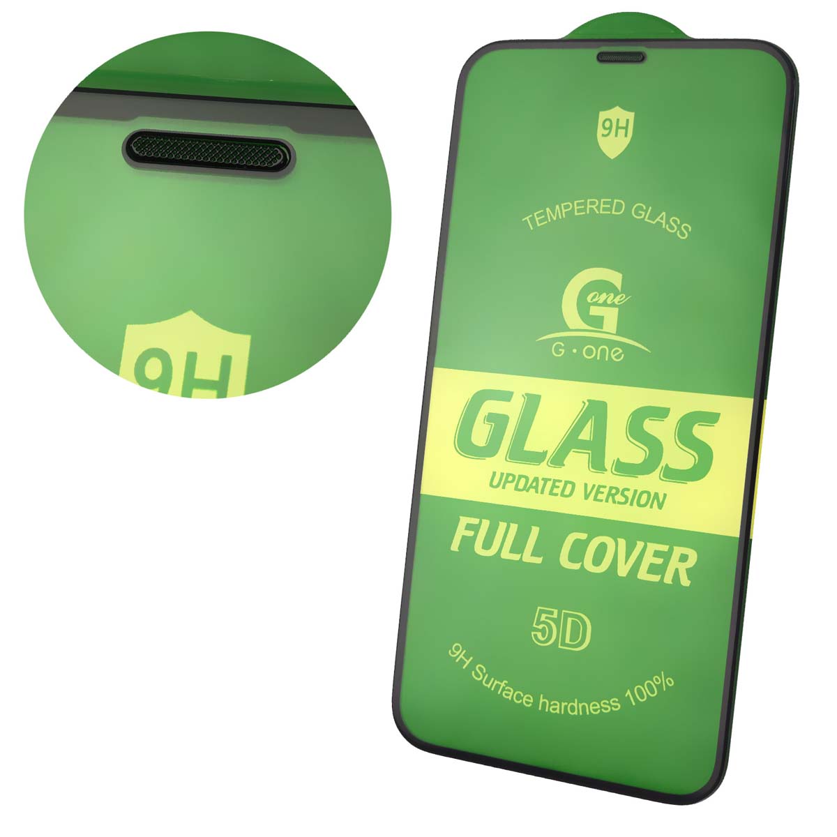 Защитное стекло 5D G-ONE для APPLE iPhone X, iPhone XS, iPhone 11 Pro, с сеточкой на динамике, цвет окантовки черный