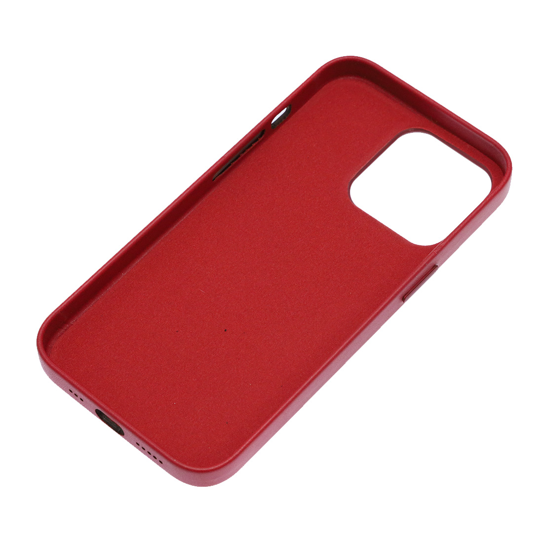 Чехол накладка Leather Case для APPLE iPhone 13 Pro, силикон, бархат, экокожа, цвет малиновый