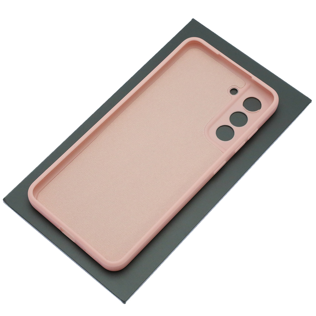 Чехол накладка для SAMSUNG Galaxy S21 FE, силикон, бархат, цвет розовый песок